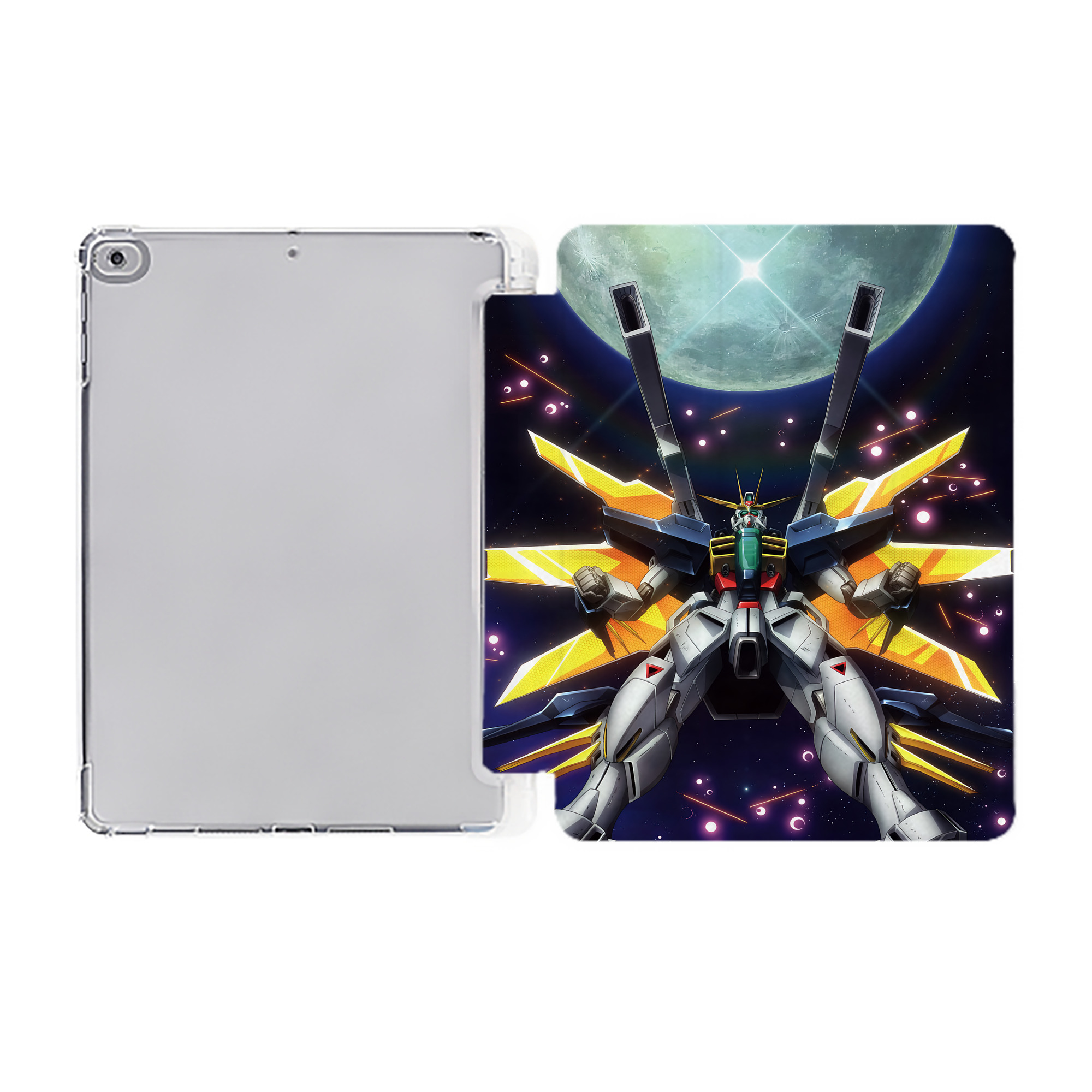 （画像用） 機動戦士ガンダム Mobile Suit Gundam IPad ケース ペン収納付き 三つ折りスタンド PUレザー×シリコン 対応機種9.5/10.5/10.9インチ